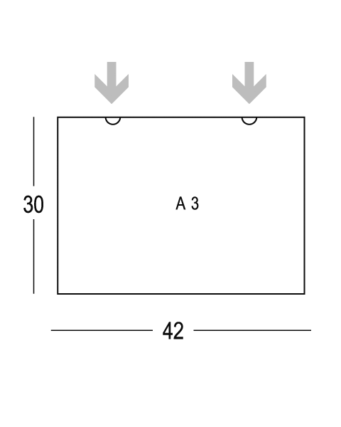 Porta planimetria, adatta per l'inserimento di un foglio A3.